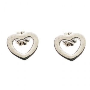 Pre Owned Tiffany & Co. Open Heart Silver Stud Earrings