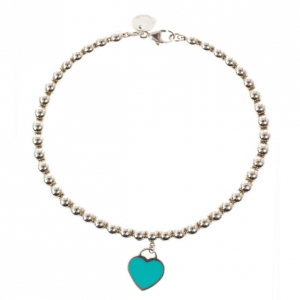 Pre Owned Tiffany & Co. Return To Tiffany Silver Beat Bracelet 17CM