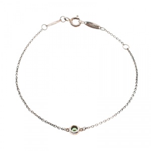 Pre Owned Tiffany & Co. Elsa Peretti Color By The Yard Tsavorite Garnet Silver Bracelet