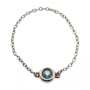 Pre Owned Tiffany & Co. Elsa Peretti Color by the Yard Aquamarine Silver Ring Size 58