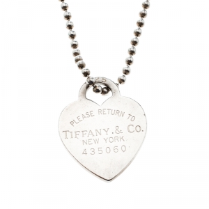Pre Owned Tiffany & Co. Return To Tiffany Heart Tag Silver Pendant Necklace