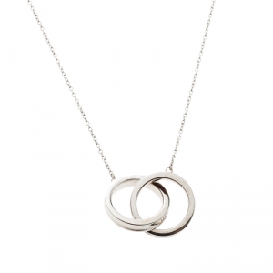 Pre Owned Tiffany & Co. 1837 Interlocking Circles Silver Pendant Necklace