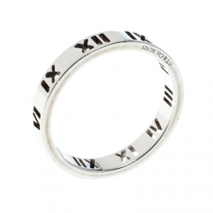 Pre Owned Tiffany & Co. Atlas Open Silver Band Ring Size 54.5