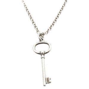 Pre Owned Tiffany & Co. Key Silver Pendant Necklace