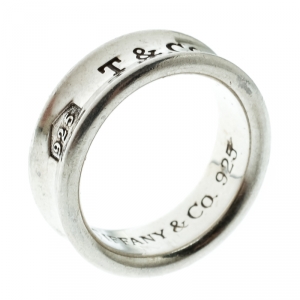 Pre Owned Tiffany & Co. 1837 Silver Band Ring Size 52