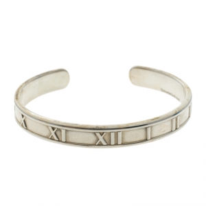 Pre Owned Tiffany & Co. Vintage Atlas Silver Open Cuff Bracelet 15 cm