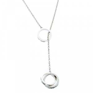 Pre Owned Tiffany & Co. Sterling Silver Interlocking Circles Lariat Necklace