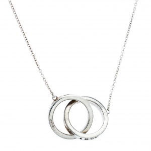 Pre Owned Tiffany & Co. 1837 Interlocking Circles Silver Pendant Necklace