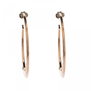 Pre Owned Tiffany & Co. Rose Gold Tone Rubedo Metal Hoop Earrings