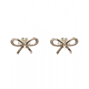 Pre Owned Tiffany & Co. Bow Silver Stud Earrings