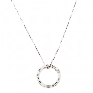 Pre Owned Tiffany & Co. 1837 Circle Silver Pendant Necklace