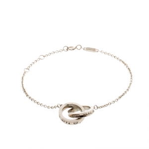 Pre Owned Tiffany & Co. 1837 Interlocking Circles Silver Bracelet