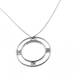 Pre Owned Tiffany & Co. Atlas II Medallion Silver Pendant Necklace