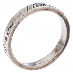 Pre Owned Tiffany & Co. Sterling Silver I Love You Band Ring Size 48