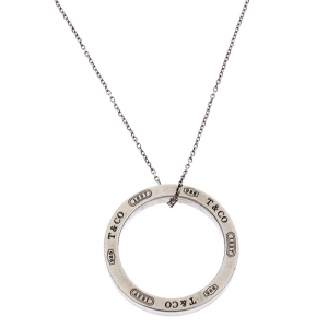 Pre Owned Tiffany & Co. Tiffany 1837 Silver Circle Pendant Necklace