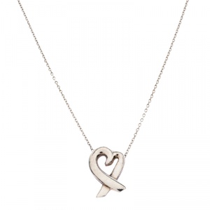 Pre Owned Tiffany & Co. Paloma Picasso Loving Heart Silver Pendant Necklace