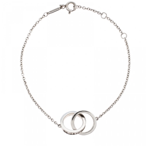 Pre Owned Tiffany & Co. 1837 Interlocking Circles Silver Bracelet