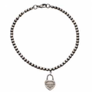 Pre Owned Tiffany & Co. Return To Tiffany Silver Heart Tag Bracelet