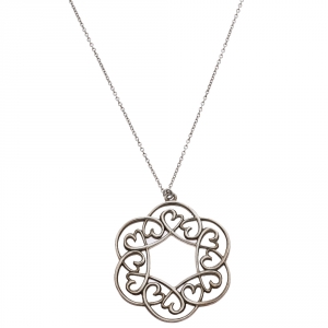 Pre Owned Tiffany & Co. Sterling Silver Paloma Picasso Loving Heart Pendant Necklace