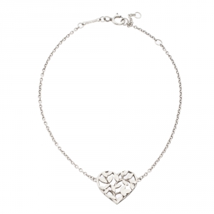 Pre Owned Tiffany & Co. Paloma Picasso Olive Leaf Heart Silver Bracelet