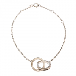 Pre Owned Tiffany & Co. 1837 Interlocking Circles Silver Bracelet
