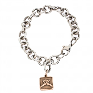 Pre Owned Tiffany & Co. Rubedo Charm Silver Chain Link Bracelet