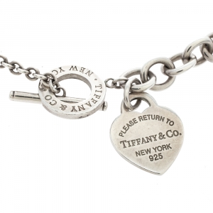 Pre Owned Tiffany & Co. Return to Tiffany Heart Tag Silver Toggle Necklace