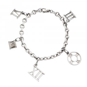 Pre Owned Tiffany & Co. Sterling Silver Atlas Charms Bracelet