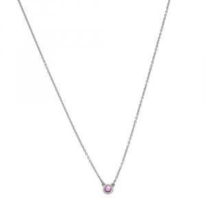 Pre Owned Tiffany & Co. Elsa Peretti Pink Sapphire Silver Necklace