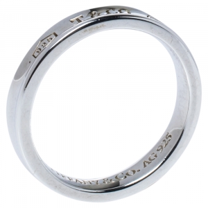 Pre Owned Tiffany & Co. Tiffany 1837 Silver Narrow Ring Size 61