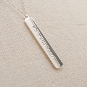 Pre Owned Tiffany & Co.1837™ Bar Pendant 20'' Silver Chain