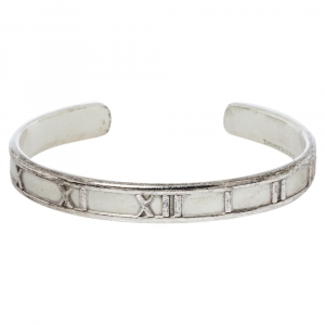 Pre Owned Tiffany & Co. Vintage Atlas Silver Open Cuff Bracelet 