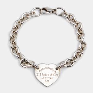 Pre Owned Tiffany & Co. Return to Tiffany Heart Tag Sterling Silver Bracelet