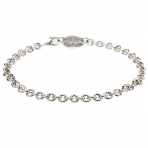 Pre Owned Tiffany & Co. Return to Tiffany Silver Oval Tag Necklace