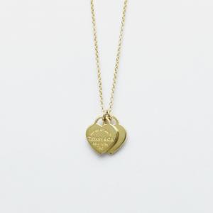 Pre Owned Tiffany & Co. 18K  Yellow Gold Return to Tiffany Double Heart Tag Pendant Necklace