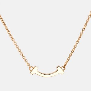 Pre Owned Tiffany & Co. T Smile Mini 18k Rose Gold Necklace