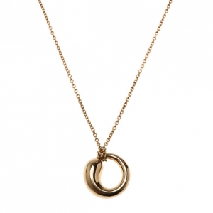 Pre Owned Tiffany & Co. Elsa Peretti Eternal Circle 18K Yellow Gold Pendant Necklace