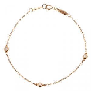 Pre Owned Tiffany & Co. Else Peretti Diamonds By The Yard 18k Rose Gold Bracelet