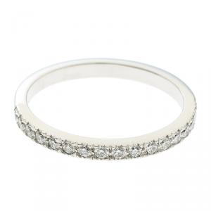 Pre Owned Tiffany & Co. Soleste Diamond Platinum Half Eternity Wedding Band Ring Size 54