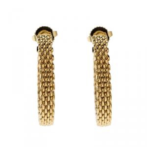 Tiffany & Co Somerset Mesh Woven 18k Yellow Gold Hoop Earrings