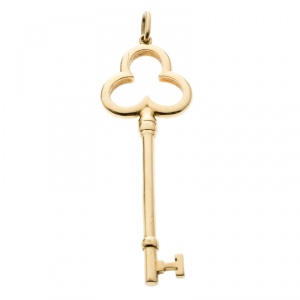Tiffany & Co. Trefoil Key 18K Yellow Gold Pendant 