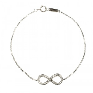 Pre Owned Tiffany & Co. Infinity Diamond & Platinum Bracelet