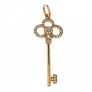 Tiffany & Co. Crown Key Diamond 18k Yellow Gold Pendant