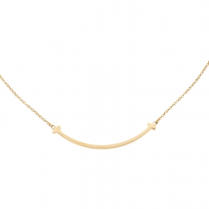 Pre Owned Tiffany & Co. Tiffany T Smile 18k Yellow Gold Mini Pendant Necklace 