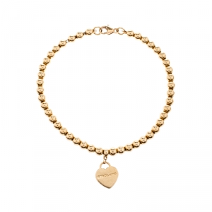 Pre Owned Tiffany & Co. Return to Tiffany 18k Rose Gold Beaded Charm Bracelet