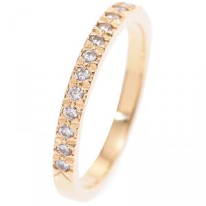 مملوكة مسبقًا Tiffany & Co. Soleste Diamond 18k Yellow Gold Half Eternity Ring Size 49