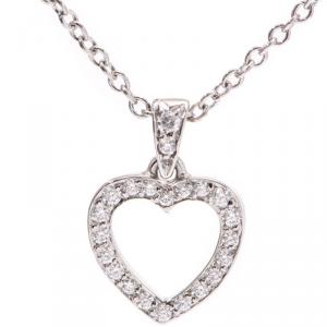 Pre Owned Tiffany & Co. Platinum and Diamond Tiffany Hearts Pendant Necklace