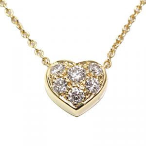 Pre Owned Tiffany & Co. Heart Diamond 18K Yellow Gold Pendant Necklace