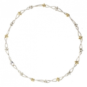 Tiffany & Co. Paloma Picasso Twist Silver and 18 K Yellow Gold Necklace