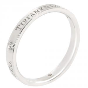 Pre Owned Tiffany & Co. Diamond 0.07 CTW Platinum Band Ring Size 58